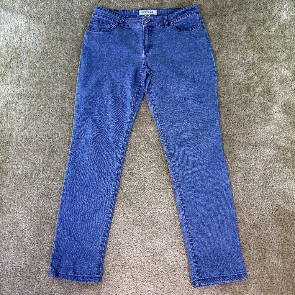 Kenneth Cole Reaction Womens Skinny Jeans Blue Size 8 Mid Rise 30X27 Denim E626